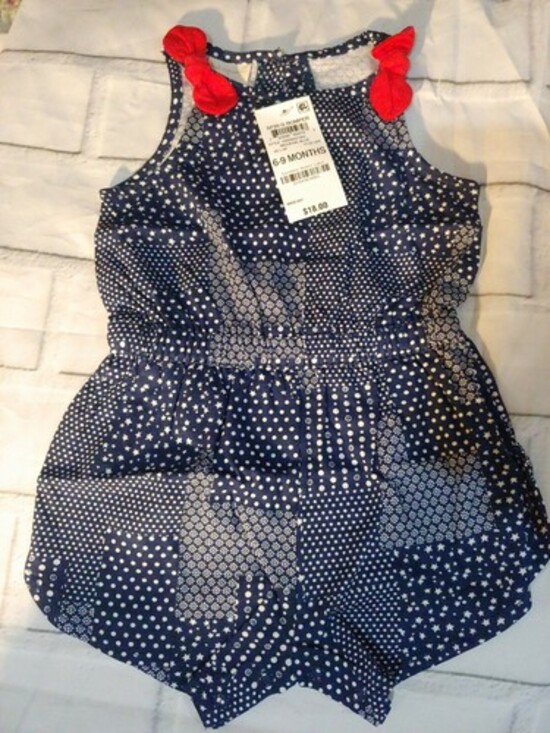 First Impressions Accessories - First Impressions Baby Girls blue star Print Cotton Romper 6-9 Month